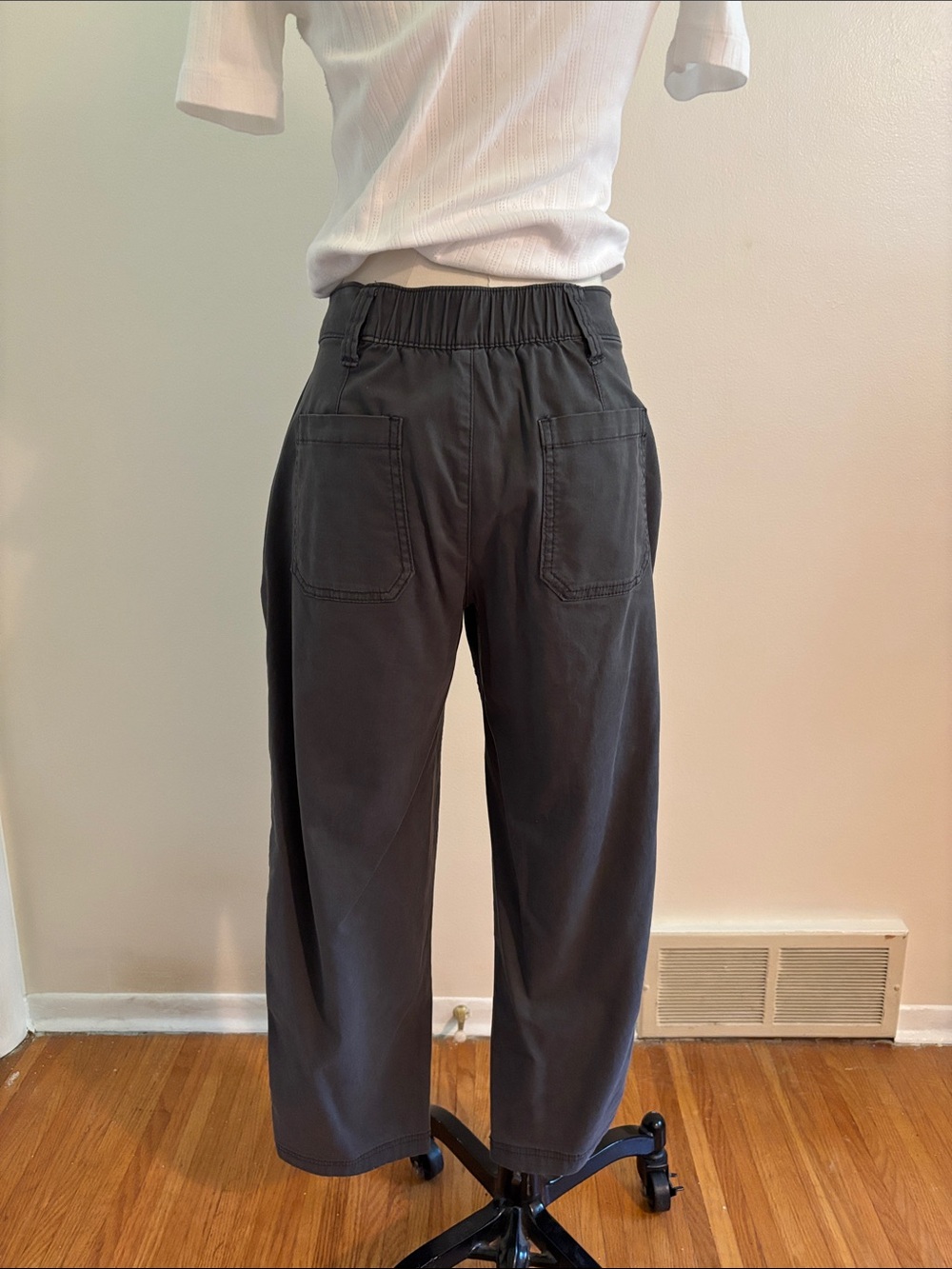 Old Navy Women's Straight-Leg Chinos - Dark Gray - Picture 2 of 2